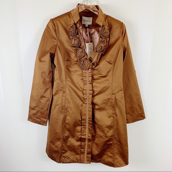 Lucy Paris Bronze Floral Embellished Jacket - Picture 3 of 9